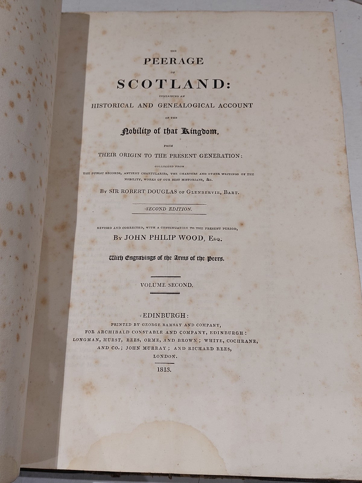 Peerage of Scotland by John Wood (1813) [Vol. 1 & 2] 2nd Ed Hb Antiquarian Books5