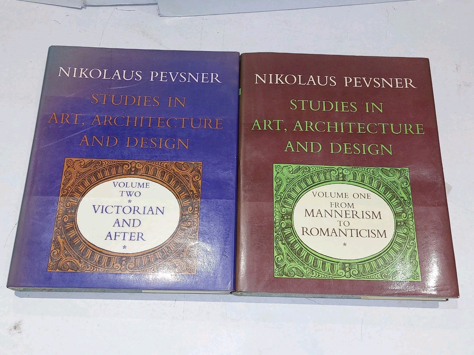 1968 NIKOLAUS PEVSNER, STUDIES IN ART, ARCHITECTURE & DESIGN, Volume 1 & 2 HB2