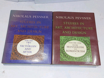 1968 NIKOLAUS PEVSNER, STUDIES IN ART, ARCHITECTURE & DESIGN, Volume 1 & 2 HB2