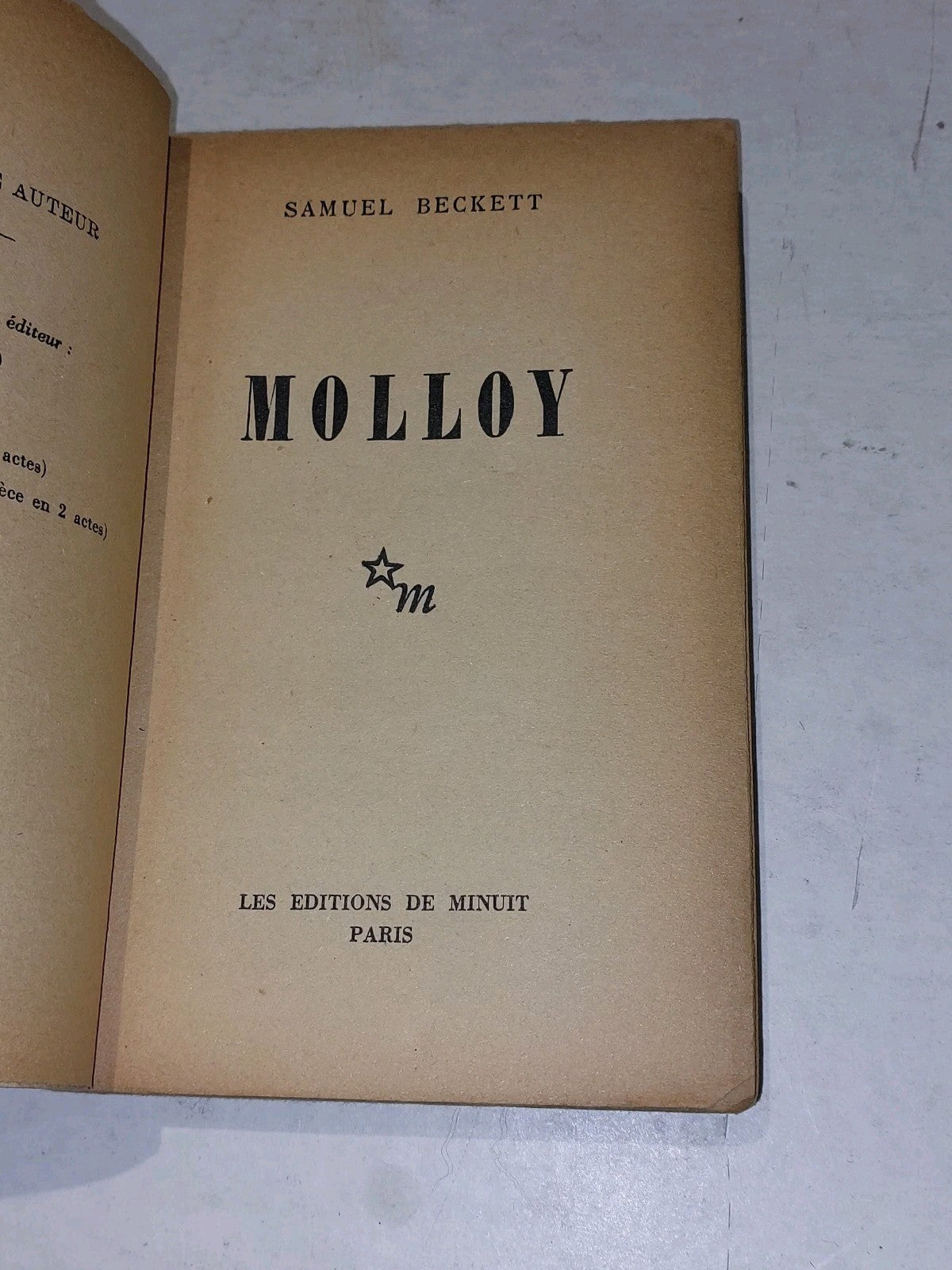 Samuel Beckett Molley [Les Editions De Minuit] (1951) Pb Book 1st PB Edition3