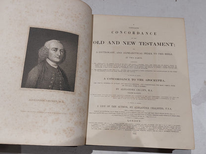 A Complete Concordance to the Old and New Testament By Cruden (1842) Leather Hb6