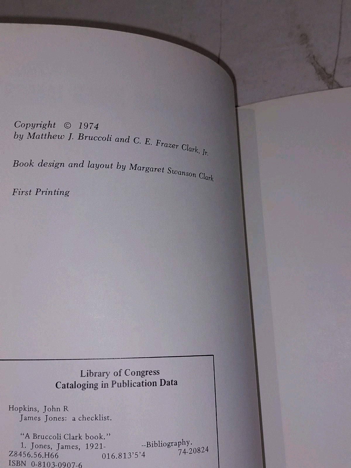 James Jones, A Checklist By John R Hopkins. Hardback 1974. 3