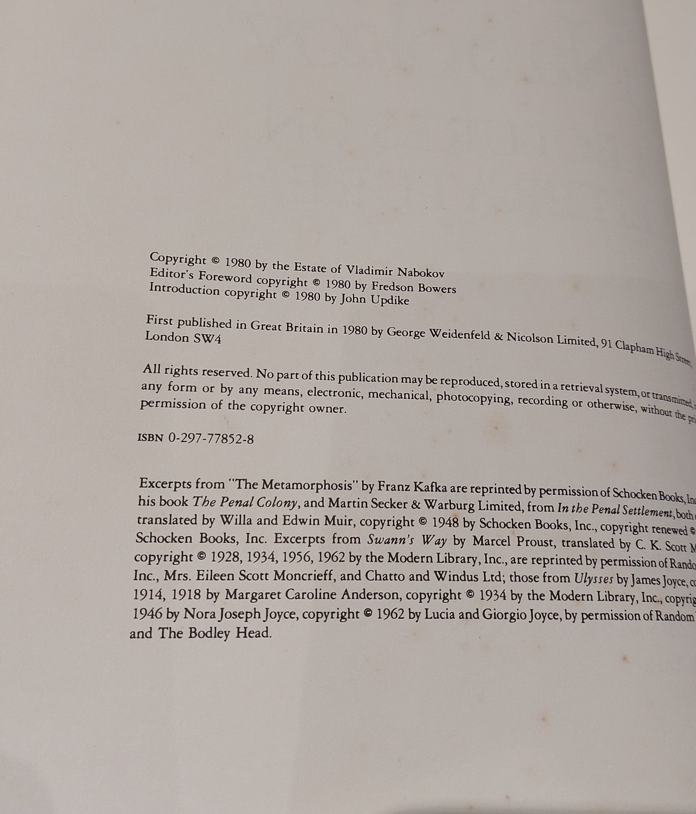 Lectures on Literature by Vladimir Nabokov (1980) 1st edition Hb Book5