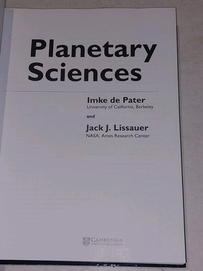 Planetary Sciences Imke de Pater Jack J. Lissauer 1st Print Hardcover Cambridge2