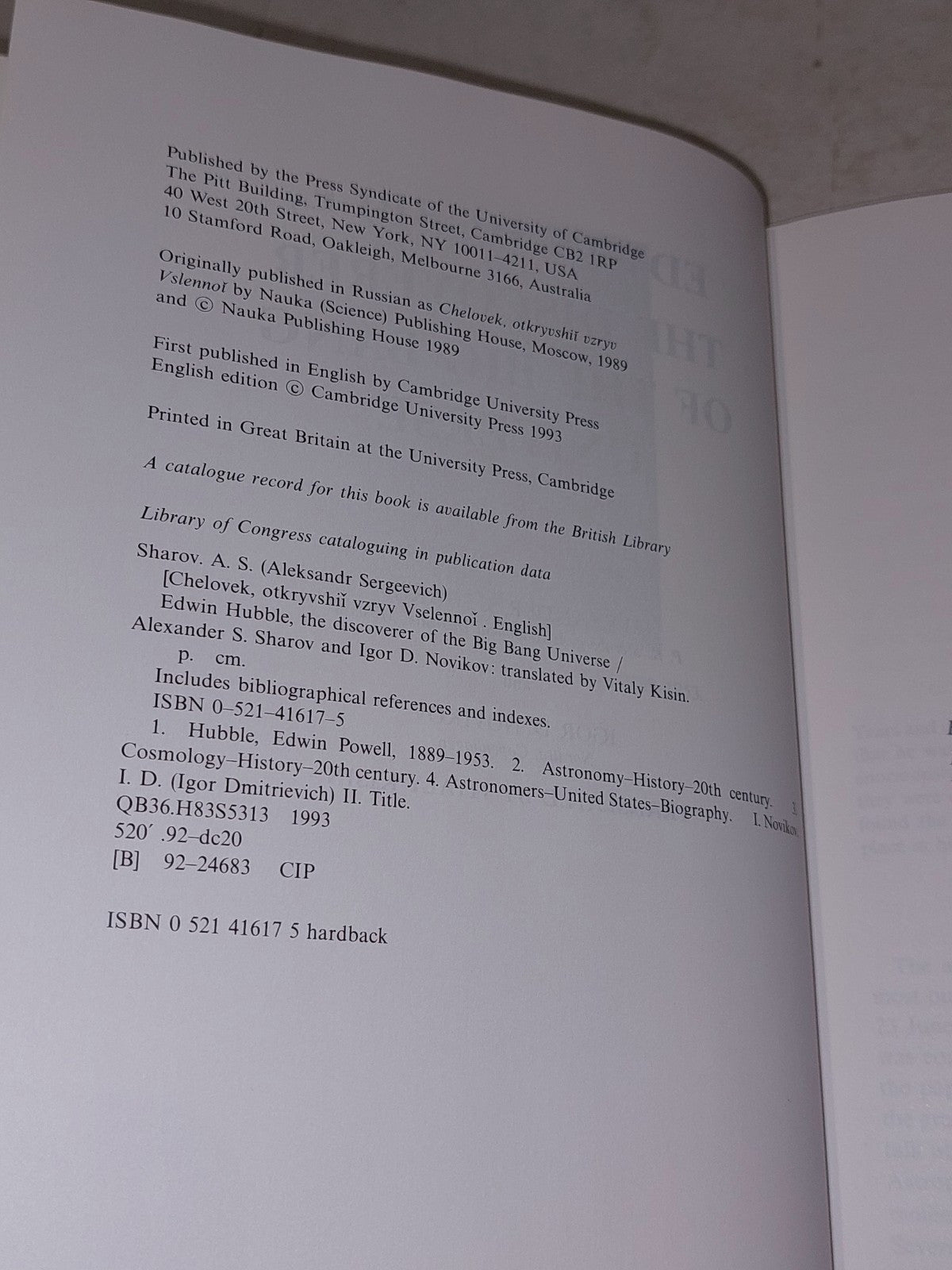 Edwin Hubble, The Discoverer of the Big Bang Universe (1993) Hb Book4