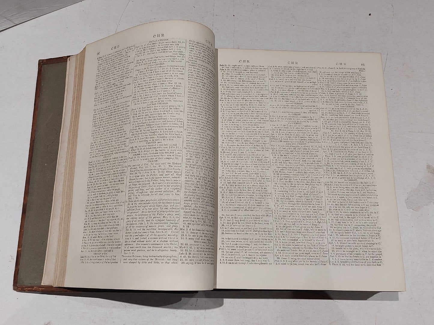 A Complete Concordance to the Old and New Testament By Cruden (1842) Leather Hb8