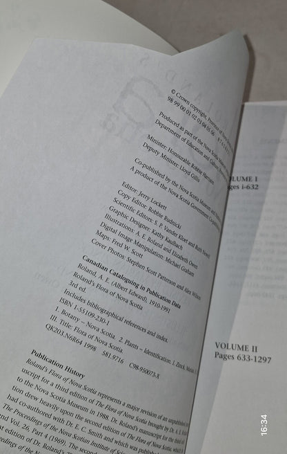 Roland's Flora of Nova Scotia Volume 1 & 2 by Marian Zinck Pb Book5