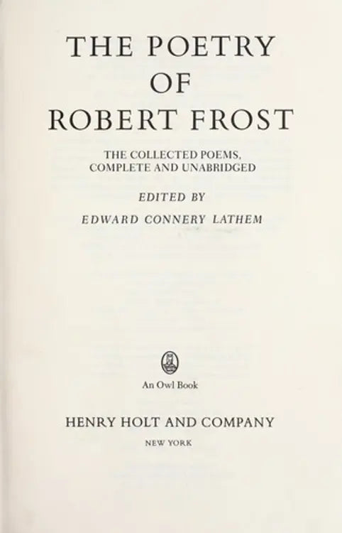 The Poetry of Robert Frost